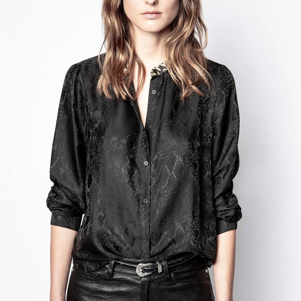 ZADIG & VOLTAIRE Talini Silk Python Blouse NWT